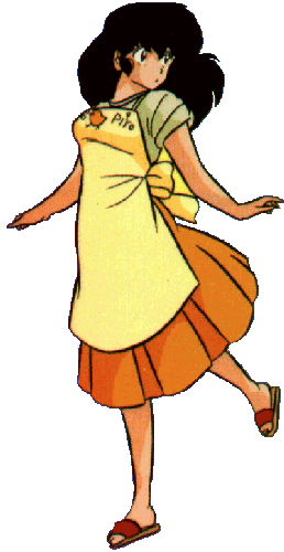 Kyoko with an apron